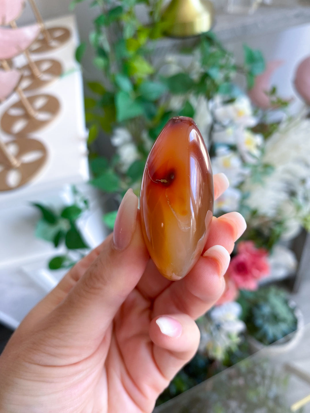 Imperfect Carnelian Palm Stone #1