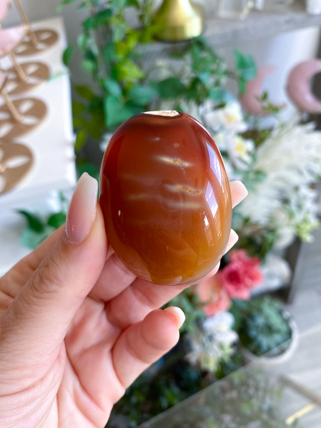 Imperfect Carnelian Palm Stone #1