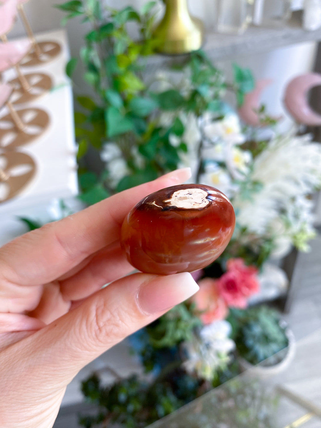 Imperfect Carnelian Palm Stone #1