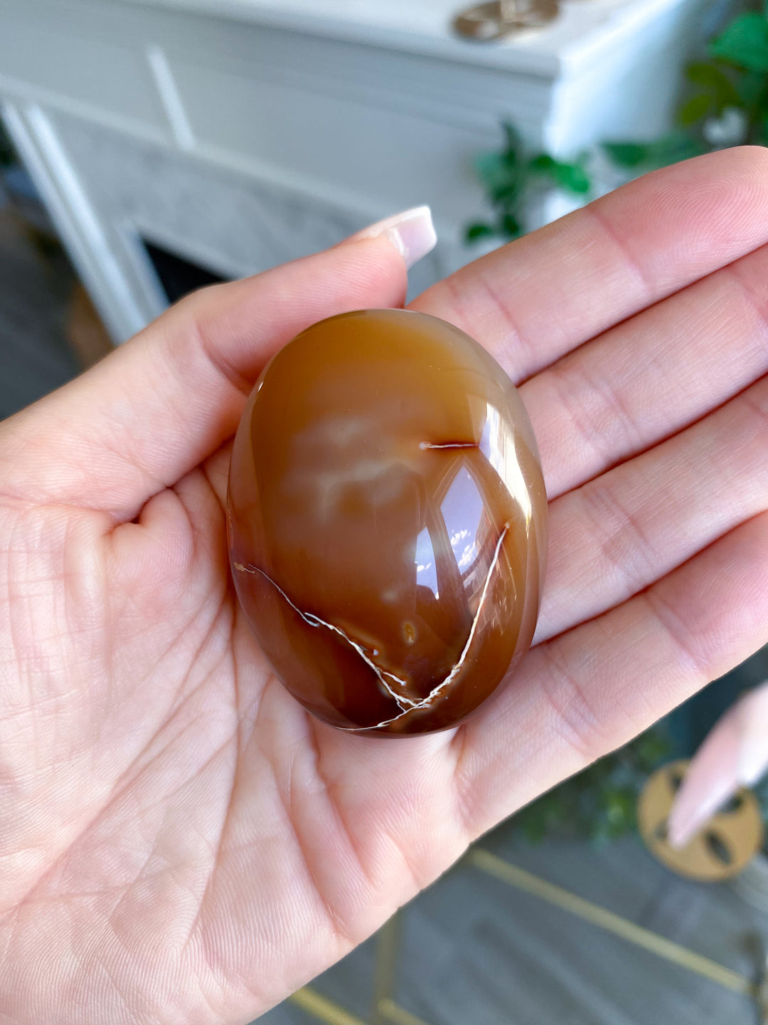 Imperfect Carnelian Palm Stone #1