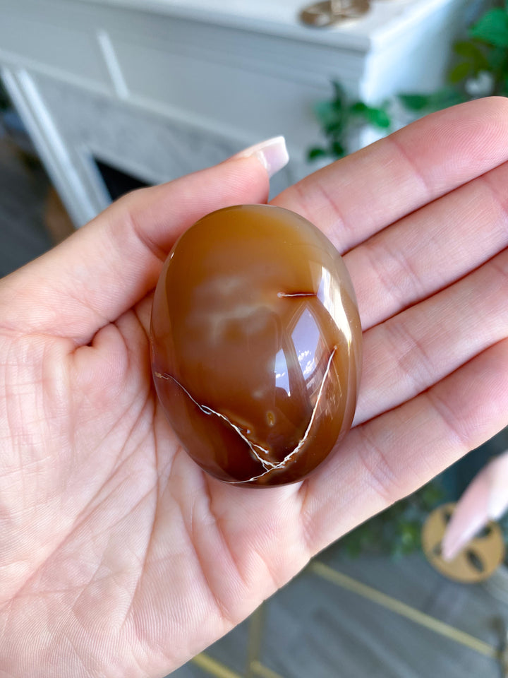 Imperfect Carnelian Palm Stone #1