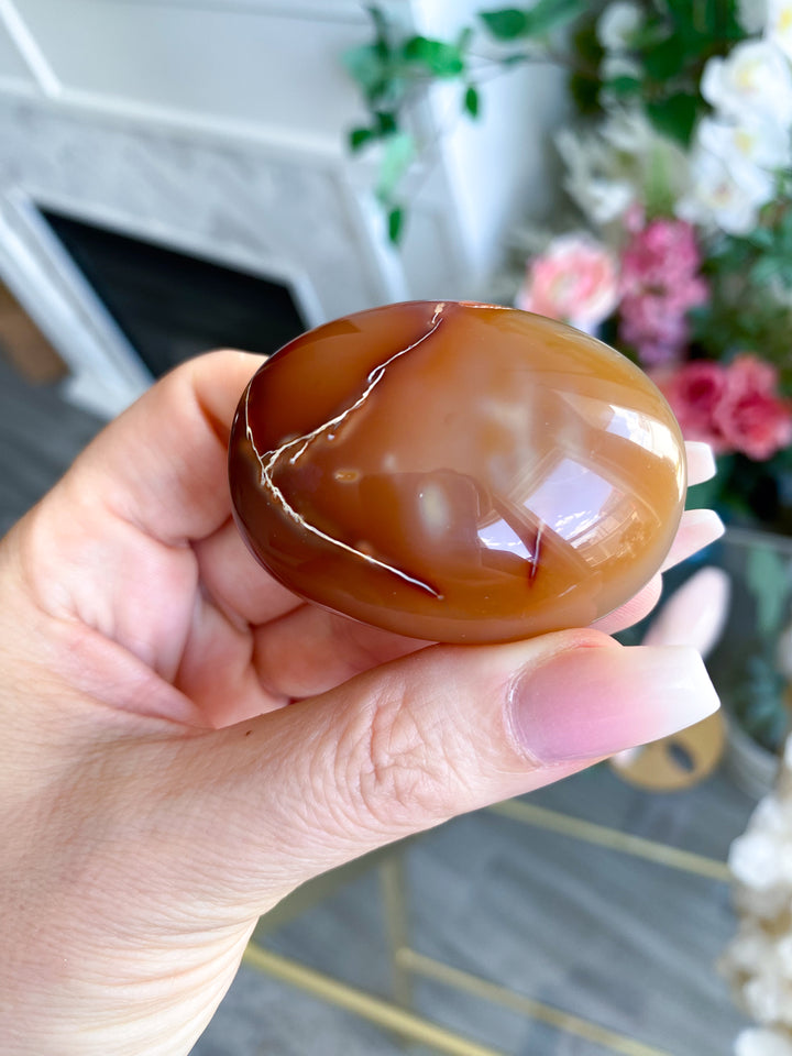 Imperfect Carnelian Palm Stone #1