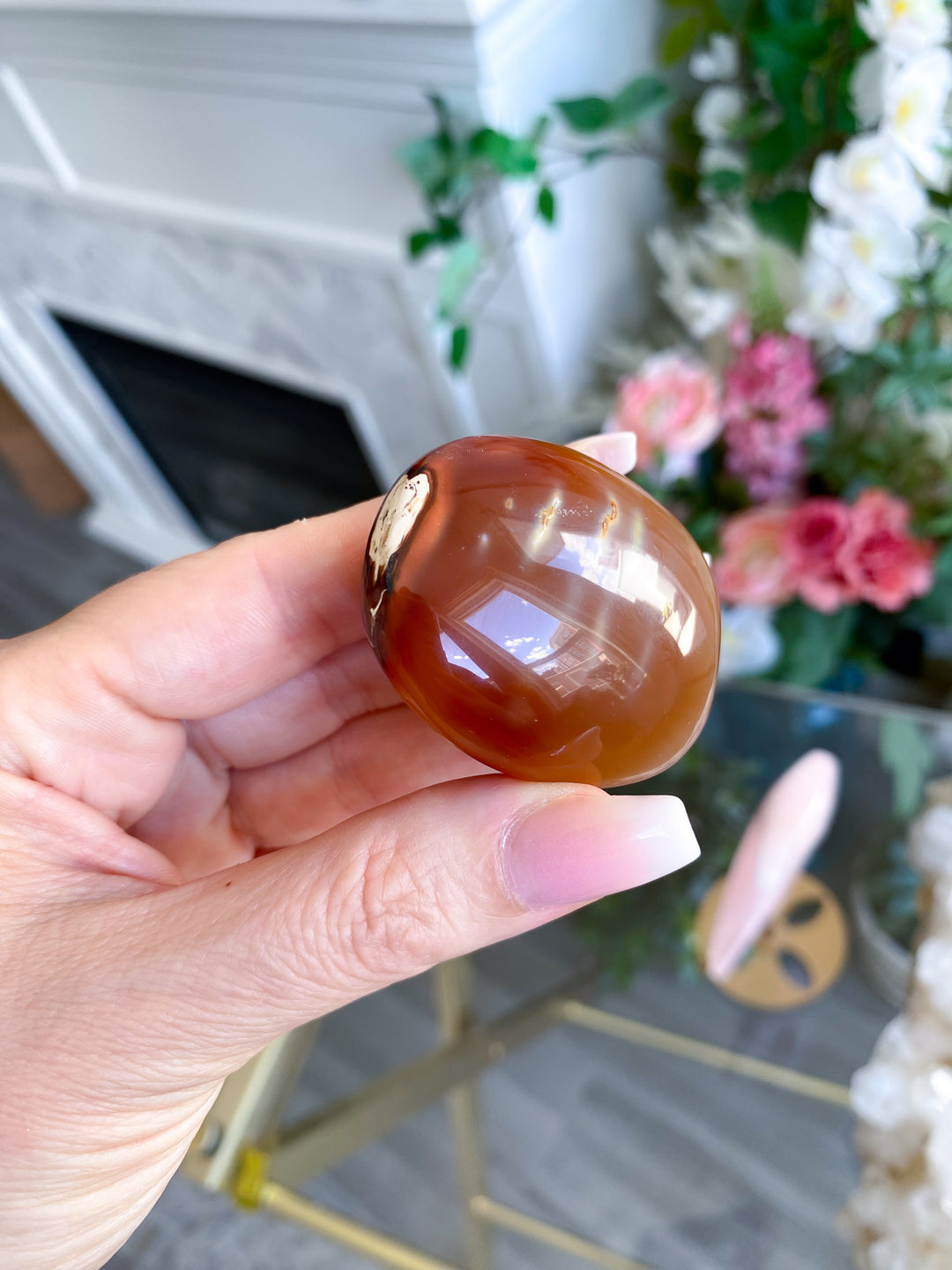 Imperfect Carnelian Palm Stone #1