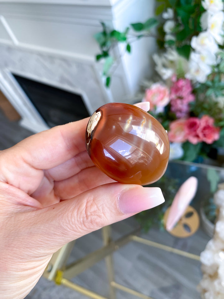 Imperfect Carnelian Palm Stone #1