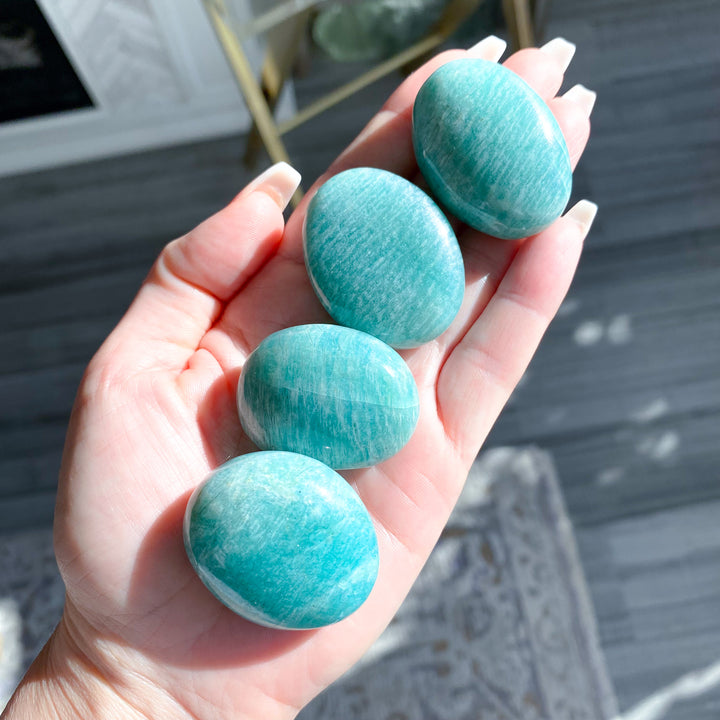 Blue-Green Amazonite Pebble