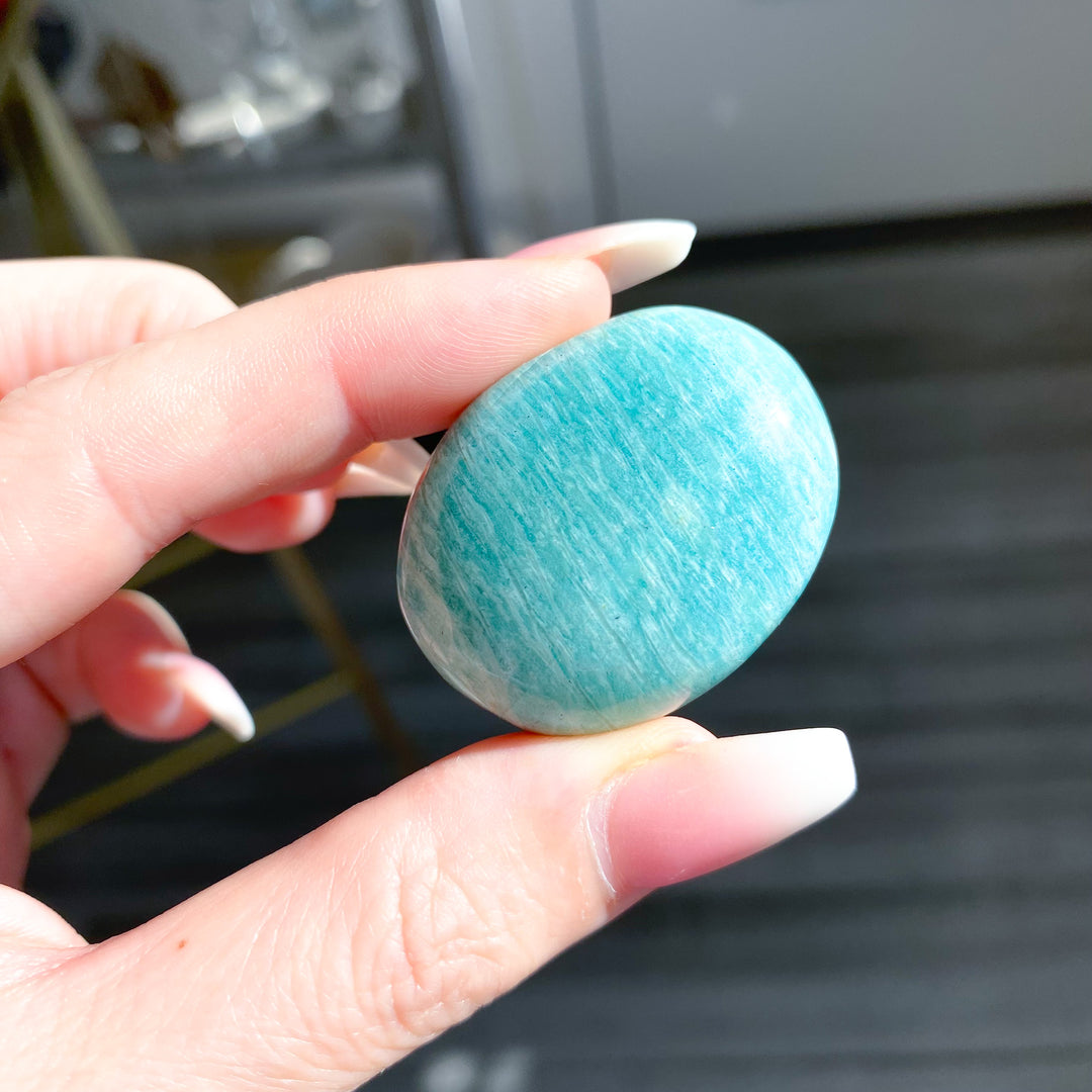 Blue-Green Amazonite Pebble