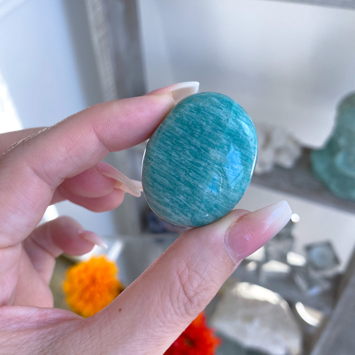 Blue-Green Amazonite Pebble