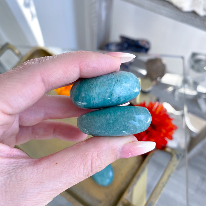 Blue-Green Amazonite Pebble