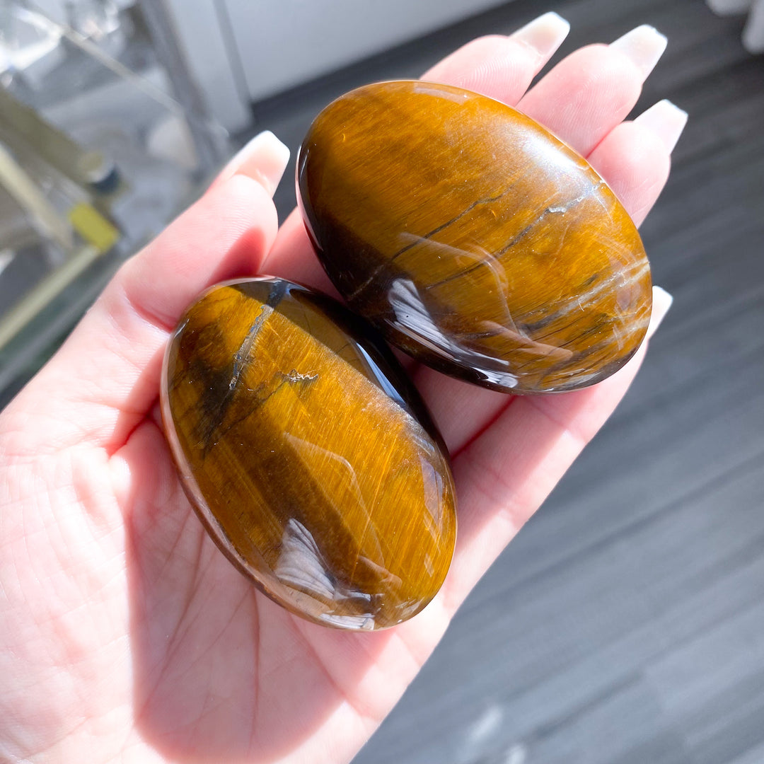 Golden Tiger Eye Palm Stone