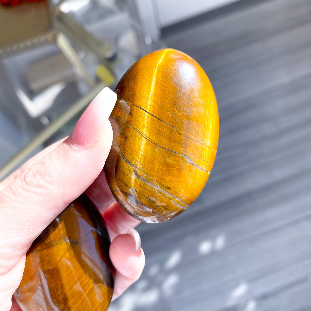 Golden Tiger Eye Palm Stone