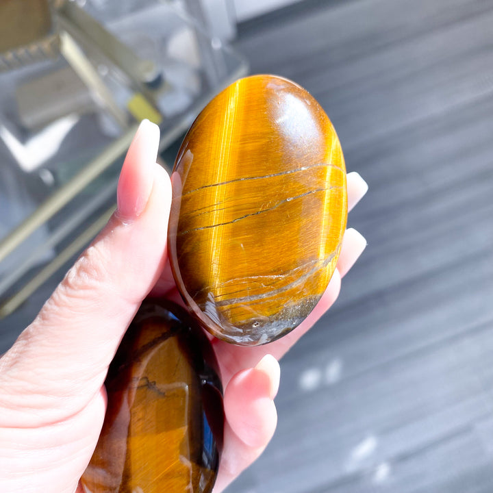 Golden Tiger Eye Palm Stone