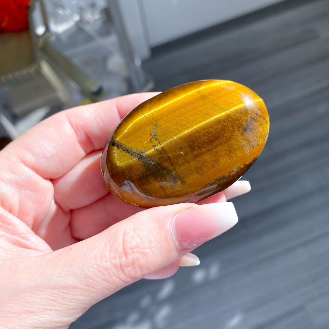 Golden Tiger Eye Palm Stone