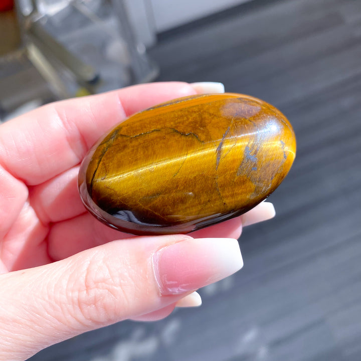 Golden Tiger Eye Palm Stone