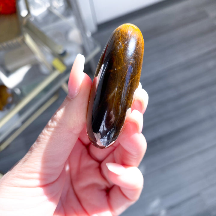 Golden Tiger Eye Palm Stone