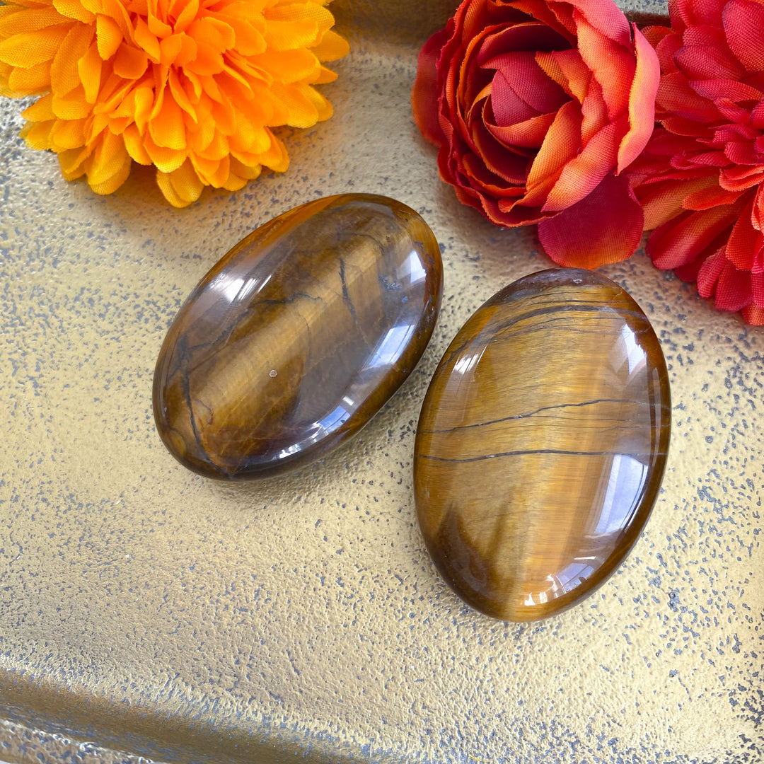 Golden Tiger Eye Palm Stone