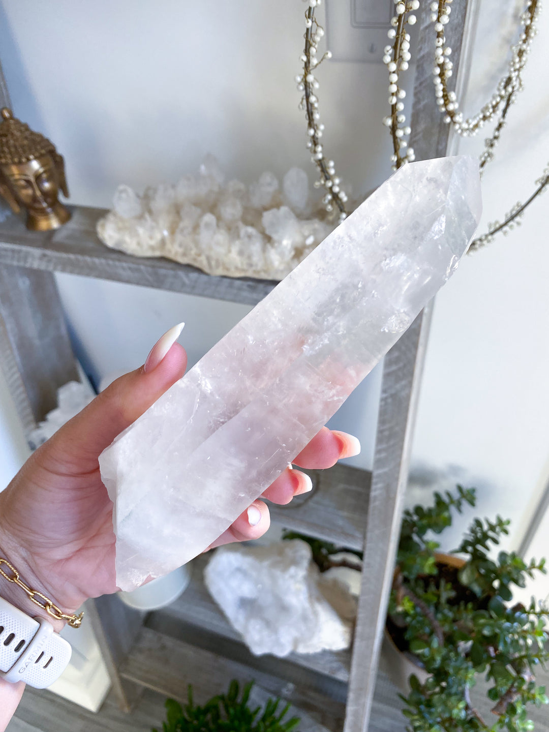 7" Lemurian Star Seed Quartz Wand