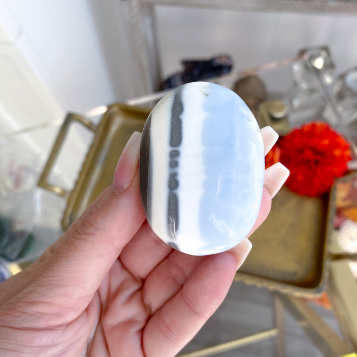 Blue Opal Mini Palm Stone 