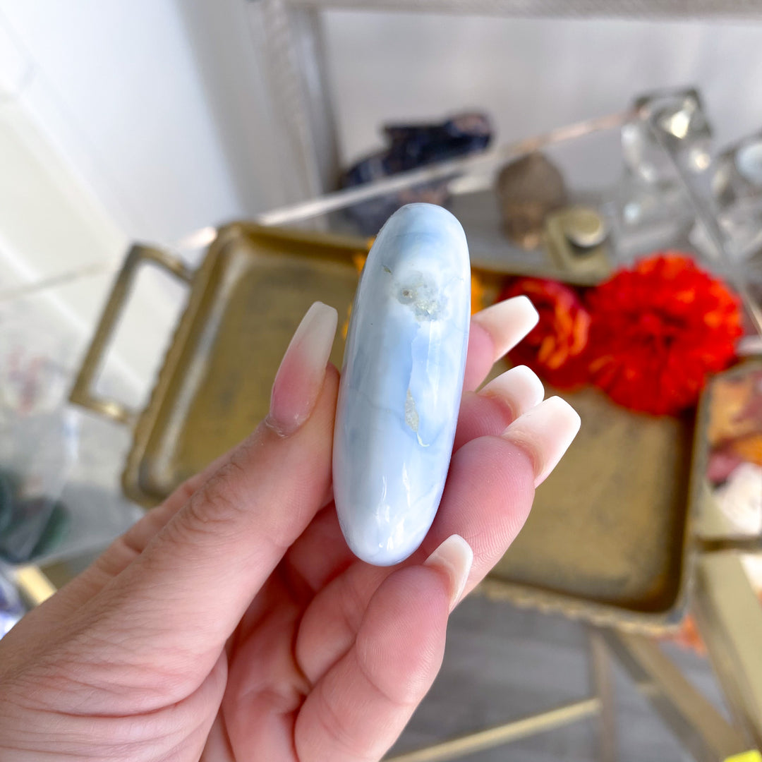 Blue Opal Mini Palm Stone 