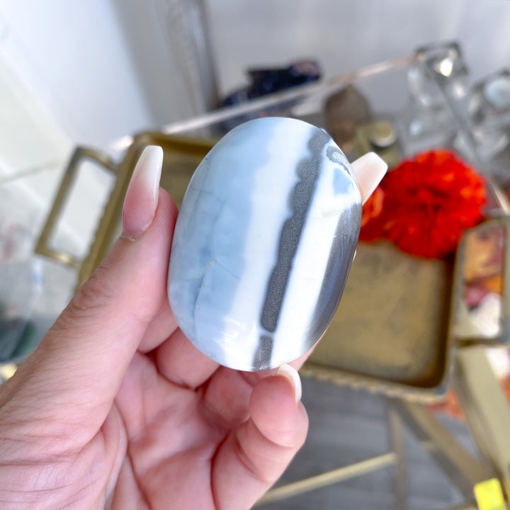 Blue Opal Mini Palm Stone 
