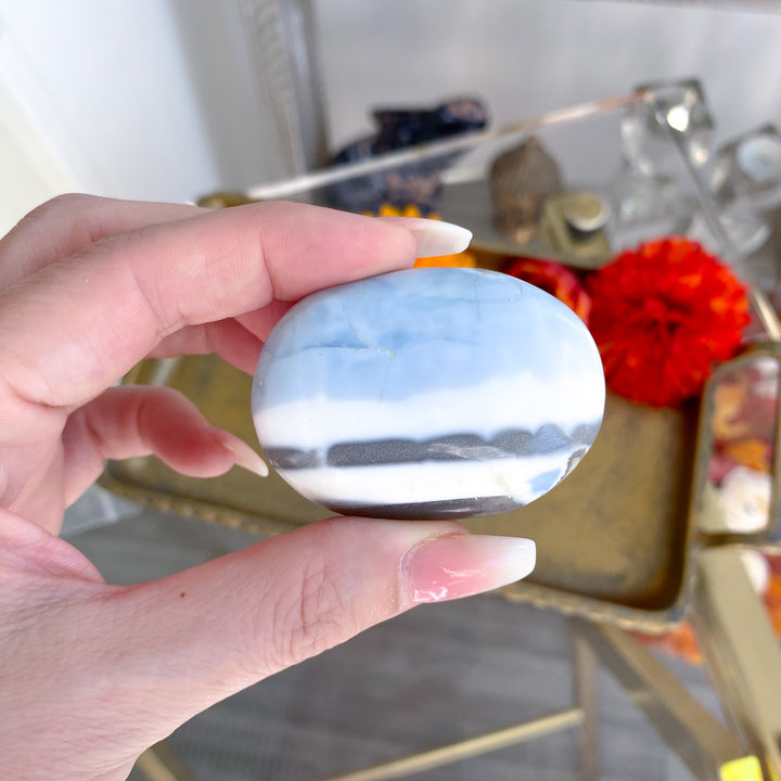 Blue Opal Mini Palm Stone 