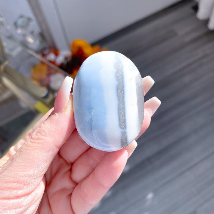Blue Opal Mini Palm Stone 