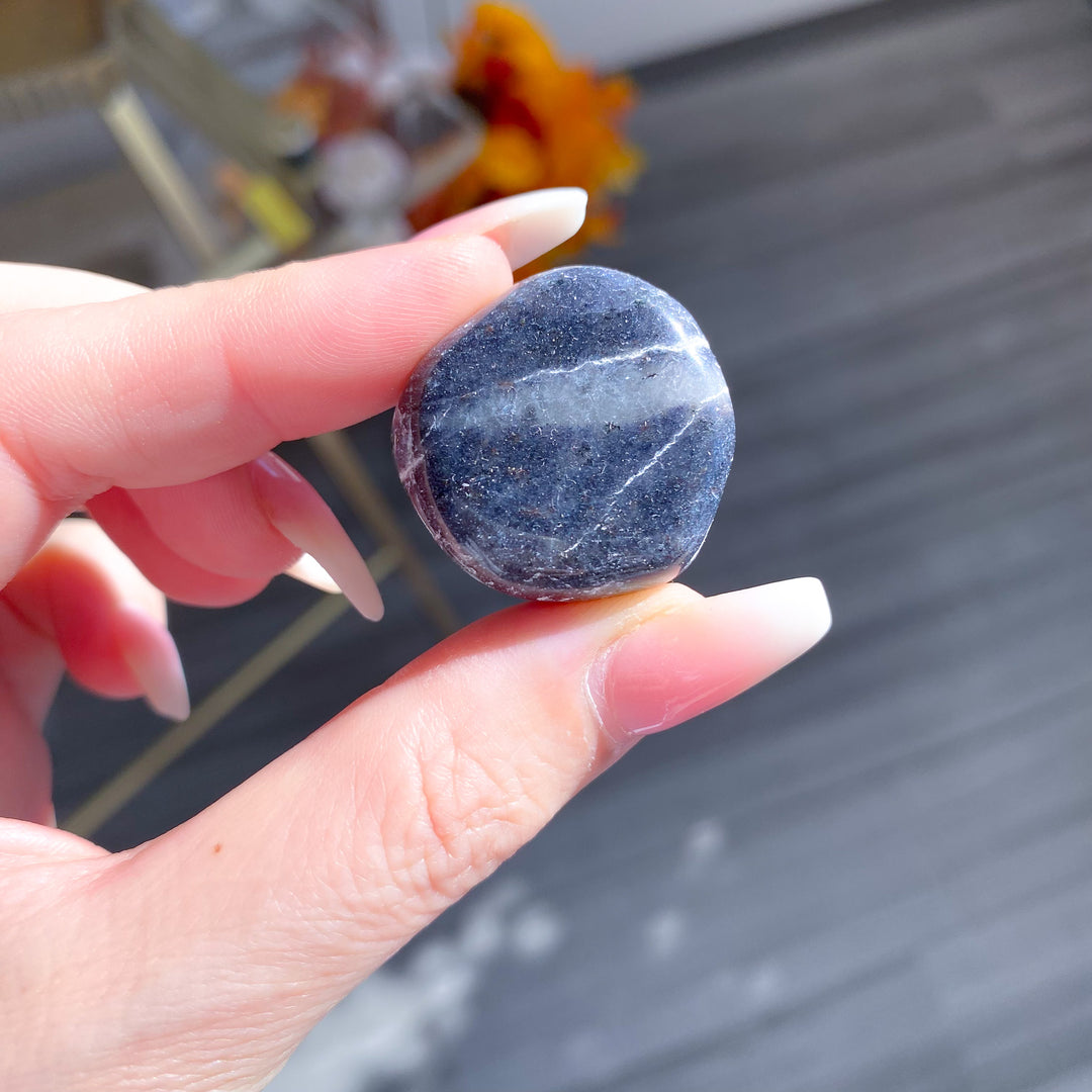 Iolite Tumble with Quartz Streak 
