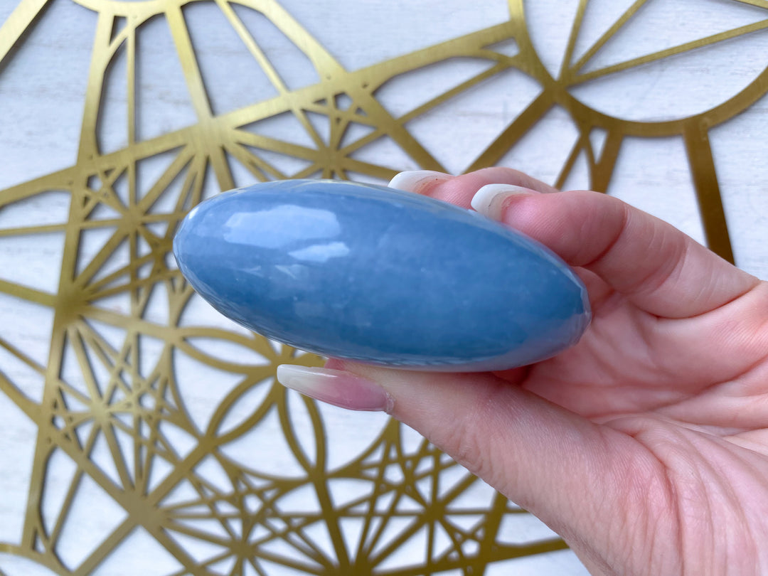 Angelite Palm Stone