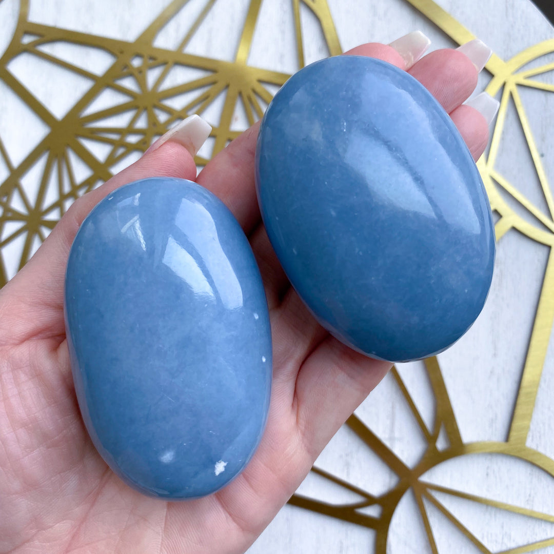 Angelite Palm Stone