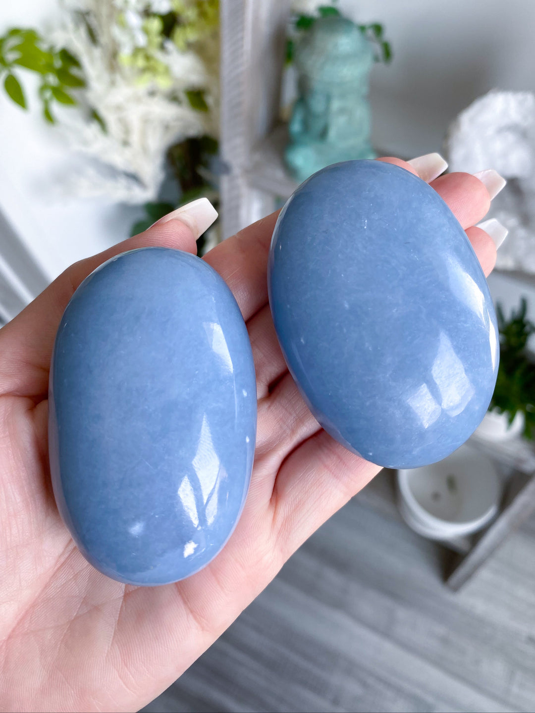 Angelite Palm Stone