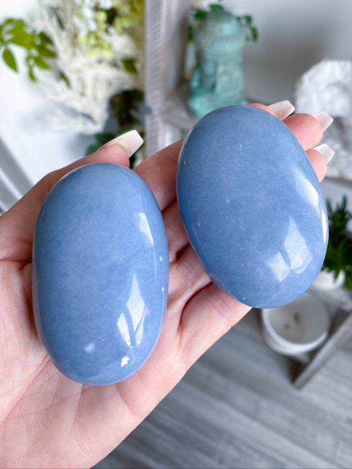 Angelite Palm Stone