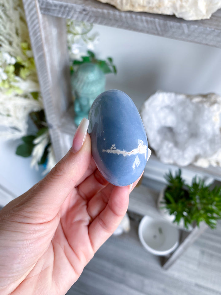 Angelite Palm Stone