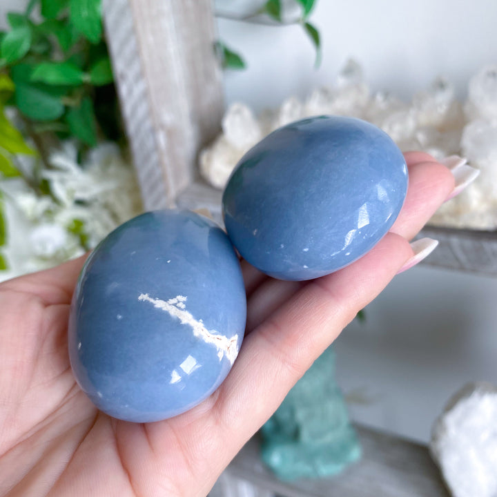 Angelite Palm Stone