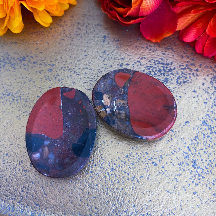 Red Conglomerate Jasper Worry Stone