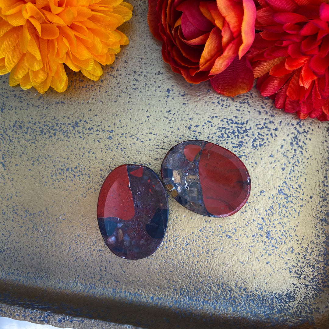Red Conglomerate Jasper Worry Stone