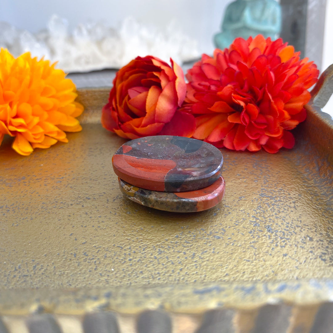 Red Conglomerate Jasper Worry Stone