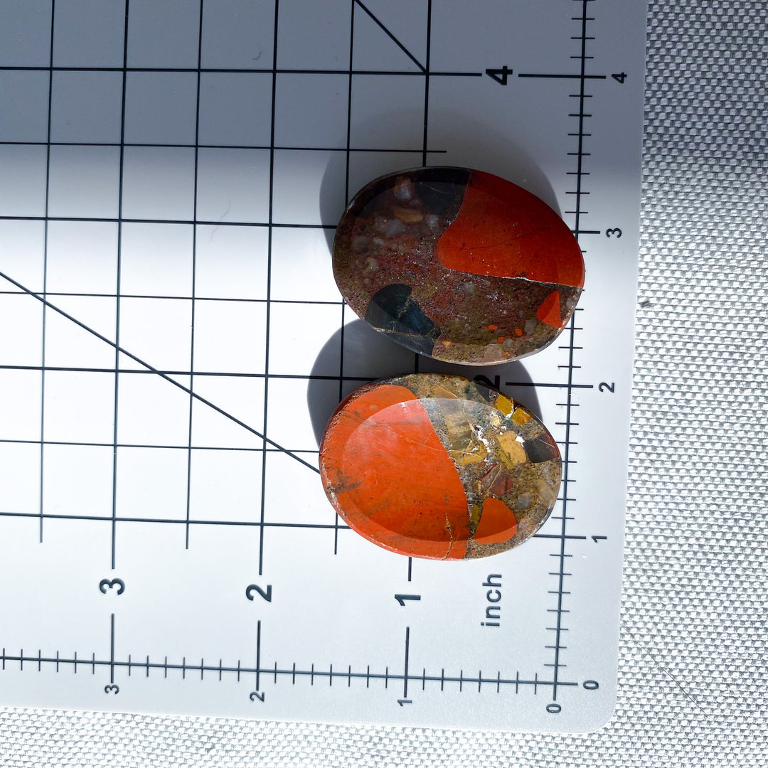 Red Conglomerate Jasper Worry Stone