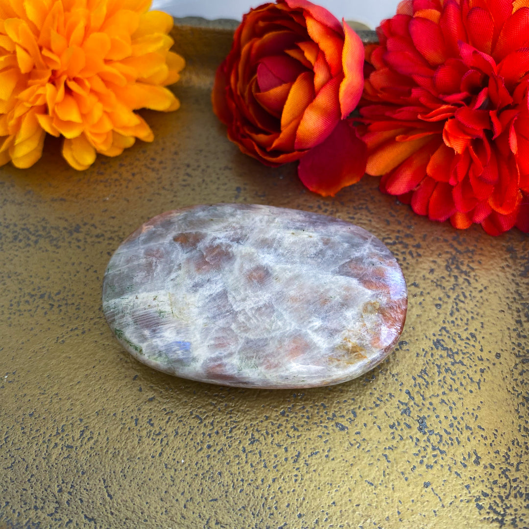 Sunstone and Moonstone Palm Stone 