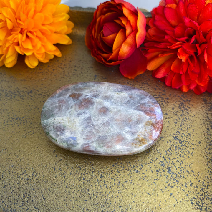 Sunstone and Moonstone Palm Stone 
