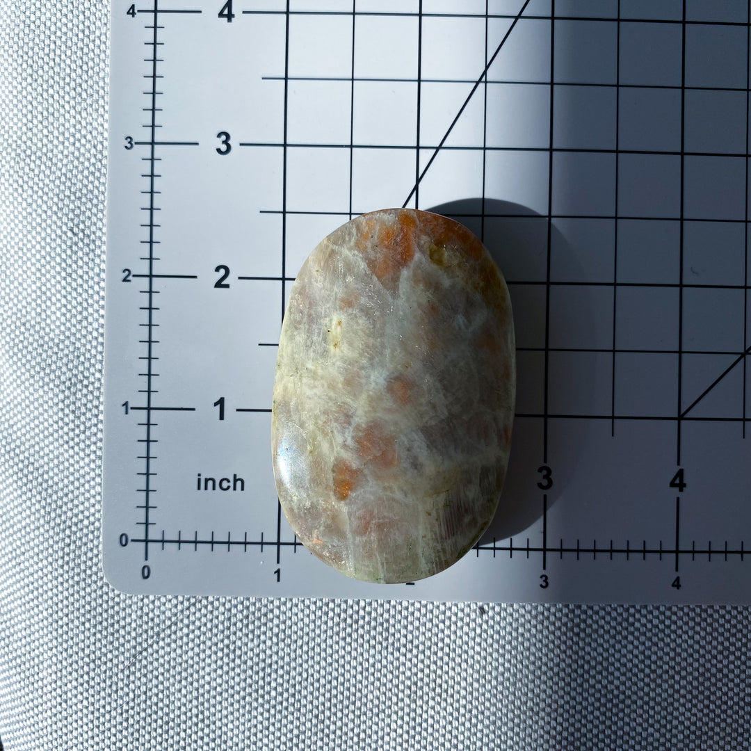 Sunstone and Moonstone Palm Stone 