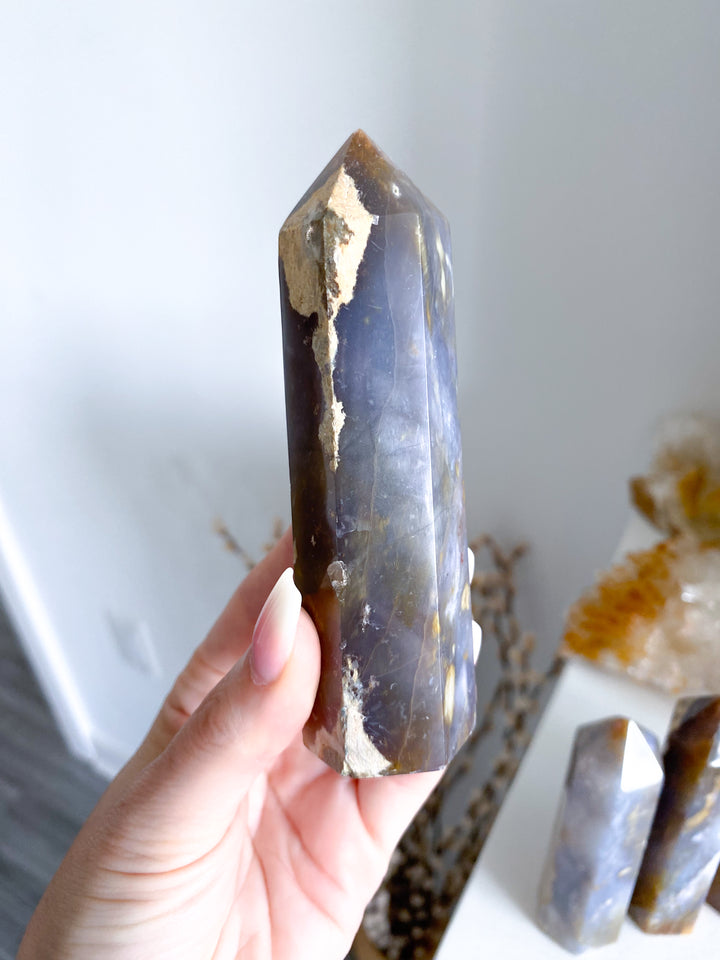 Purple Chalcedony Tower 4"
