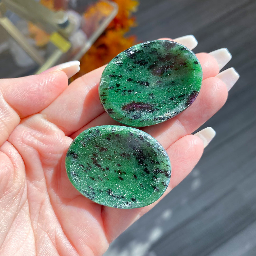 Ruby Zoisite Worry Stone