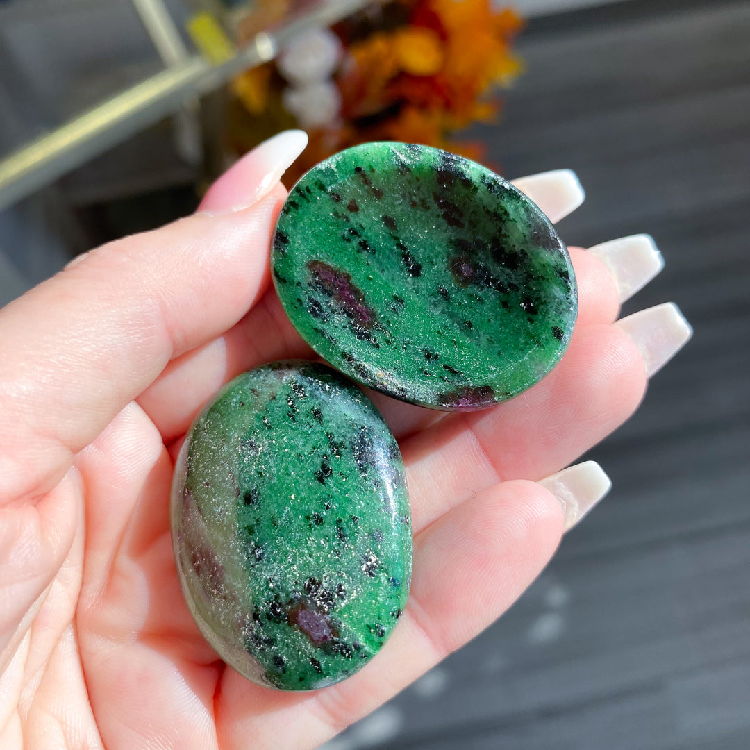 Ruby Zoisite Worry Stone