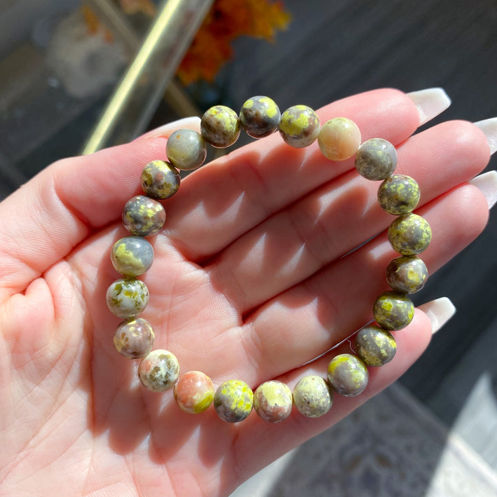 Plum Blossom Jade 8mm Bracelet