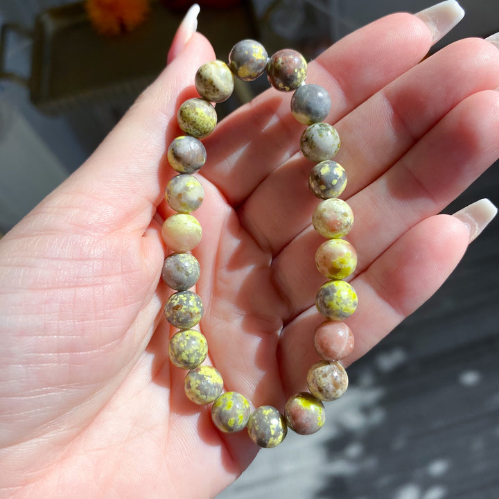 Plum Blossom Jade 8mm Bracelet