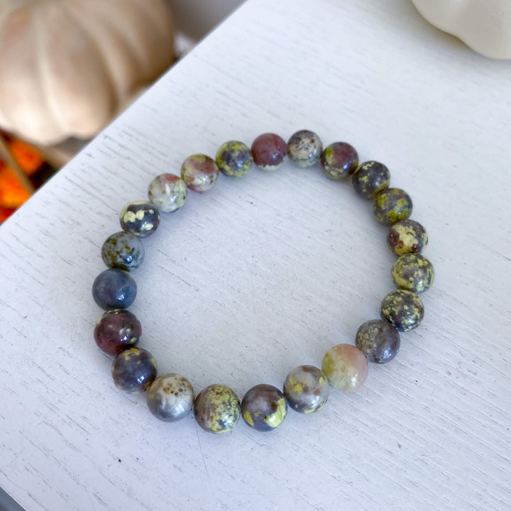 Plum Blossom Jade 8mm Bracelet