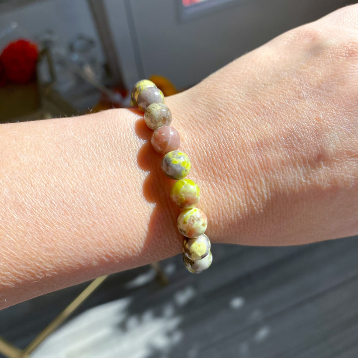 Plum Blossom Jade 8mm Bracelet