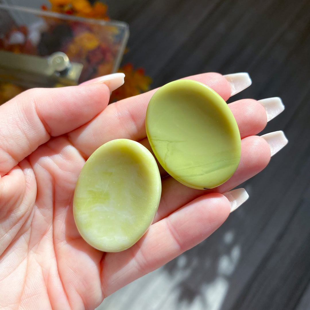 Chartreuse Serpentine Worry Stone