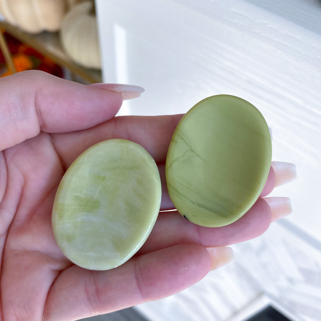 Chartreuse Serpentine Worry Stone