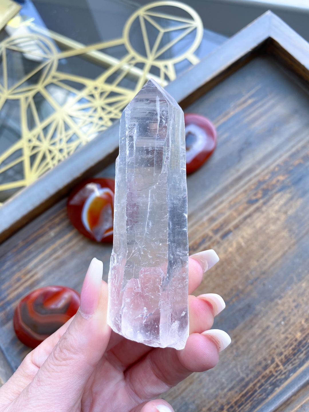 Lemurian Star Seed Quartz #1 - 4" 88 grams