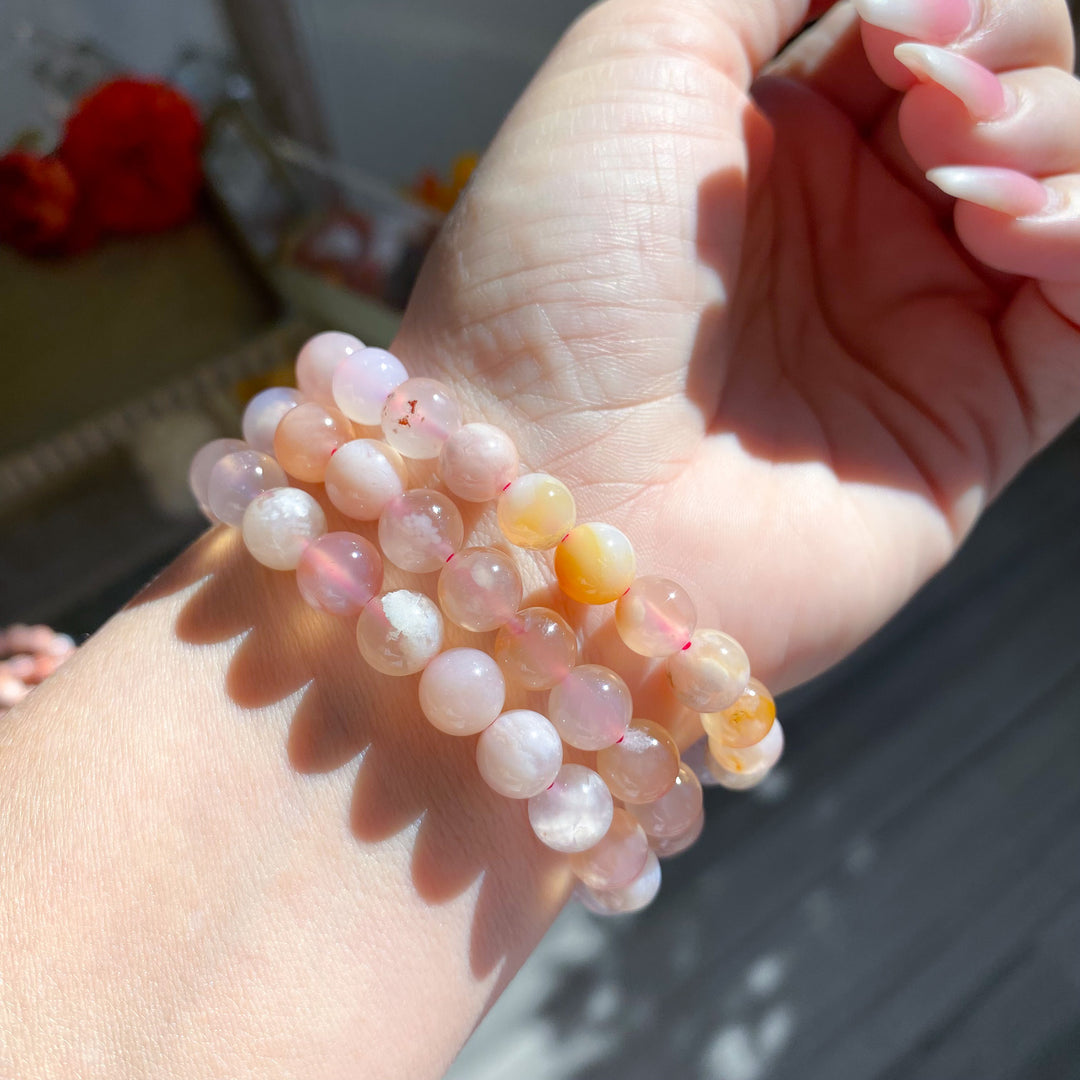 Flower Agate 8mm Bracelet